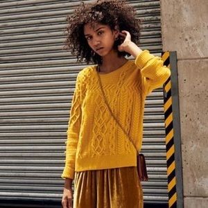 Madewell yellow Pom Pom wool sweater XS